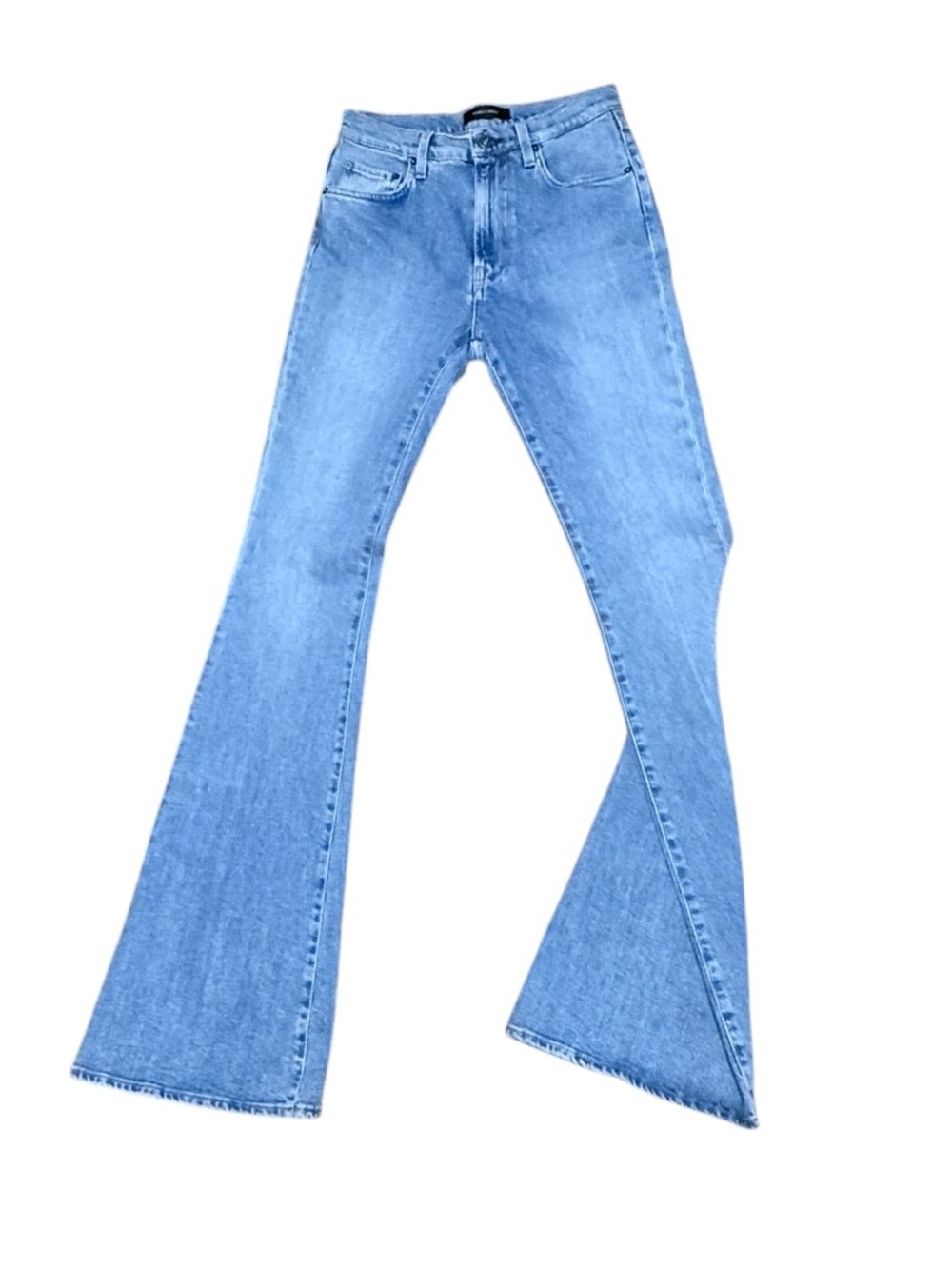 NEW MADEINTOMBOY ursula flared denim jeans in blue comfort